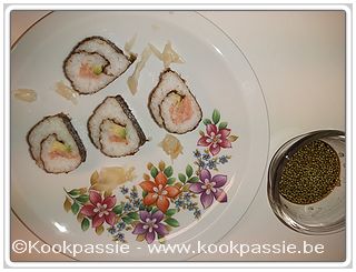 kookpassie.be - Sushi met gerookte zalm en avocado