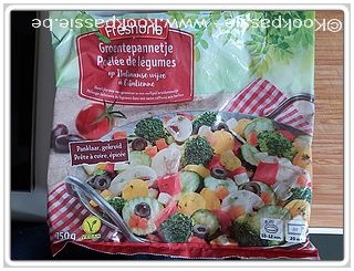 kookpassie.be - Zalm met mozzarella, rode pesto en rauwe ham en Groente pannetje (diepvries Lidl, 1,39€ R) 1/2