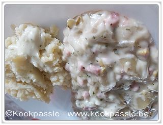 kookpassie.be - Rest bechamel met hesp en witloof en puree