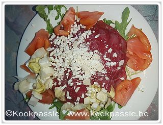kookpassie.be - Ruccola, tomaat, bloemkool, witloof en carpaccio (Lidl)
