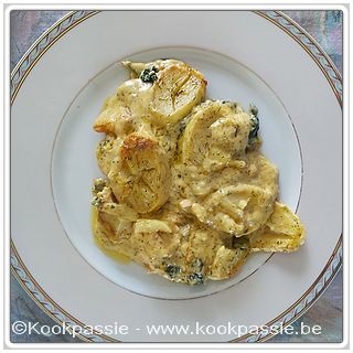 kookpassie.be - Vispannetje met spinazie, kaasbechamel en aardappelen Falco Florke (2 dagen)