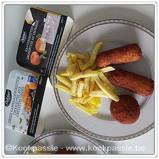 kookpassie.be - Frietjes met 2 garnalenkroketten en 2 kaaskroketten (Lidl, Delicious)