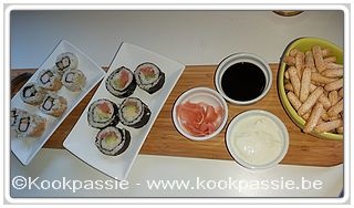 kookpassie.be - Sushi Avocado / Zalm en Komkommer / Sushi