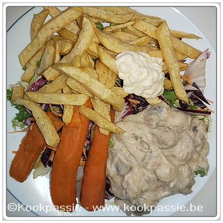 kookpassie.be - Laatste (?) Vol au vent van de Markro met worteltjes in de oven () verse zelfgemaakte frietjes