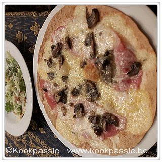 kookpassie.be - Wrap met gekookte ham, champignons en gemalen kaas - Crisp functie microgolf