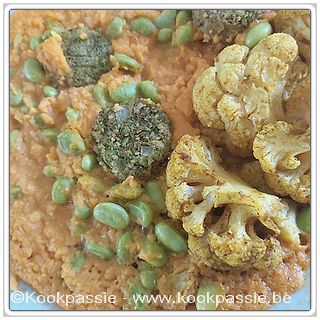 kookpassie.be - Vegetarisch - Falafel schotel Lidl, met rode aardappel, boontjes, bloemkool, …