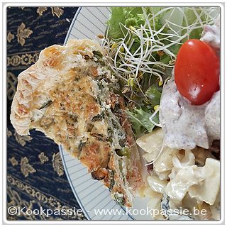 kookpassie.be - Quiche met asperges, zalm, mosselen en mascarpone