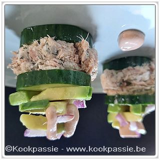 kookpassie.be - Rouleaux de concombre au thon