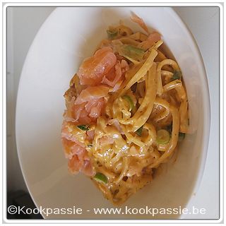 kookpassie.be - Fettuccini met kruidenkaasroomsausje en gerookte zalm