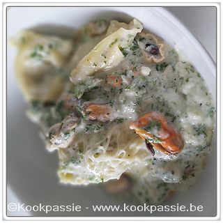 kookpassie.be - Mosselen met Tortelloni Funghi en Porcini Martine