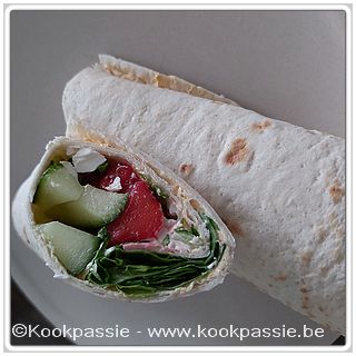 kookpassie.be - Summer springroll, inhoud in een wrap