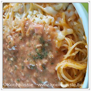 kookpassie.be - Spaghetti met Manna Spaghettisaus met look, sambal, room, peterselie en tomato fritto