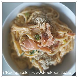 kookpassie.be - Fettuccini met kruidenkaasroomsausje en gerookte zalm