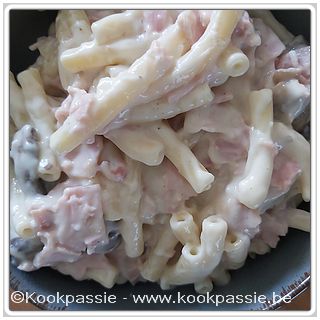 kookpassie.be - Macaroni - Macaroni met kaas en hesp