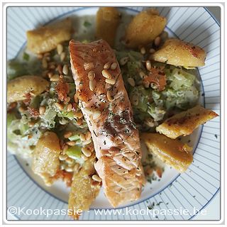 kookpassie.be - Gebakken gnocchi met zalm en preisaus (Met 1623)