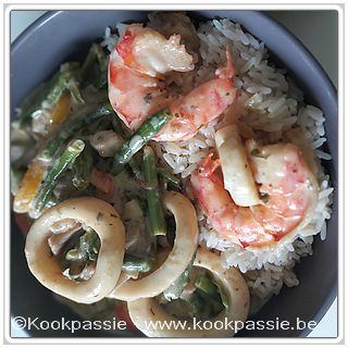 kookpassie.be - Inktvis, scampi in boursinroomsaus