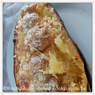 kookpassie.be - Courge spaghetti à l'ail gratiné