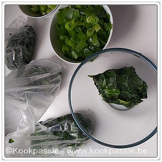 kookpassie.be - Mealpreppen: spinazie, lente-ui en witloof met kaas en hesp ovenschotel 1/3