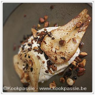 kookpassie.be - Gebakken peer, walnoten en opgeklopte ricotta