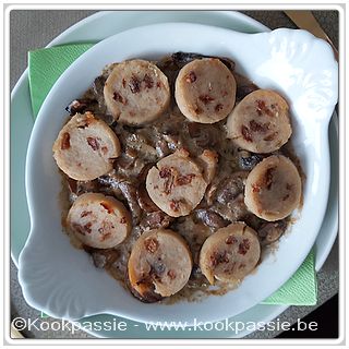 kookpassie.be - Boudin blanc au champignons