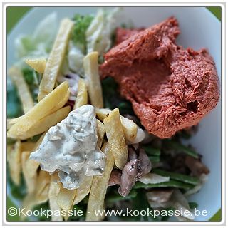 kookpassie.be - Frietjes, préparé en sla