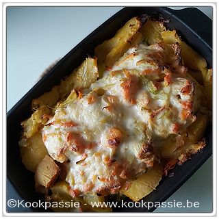 kookpassie.be - Tongscharretjes met pompoen, worteltjes en champignon in de oven 1/2