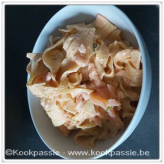 kookpassie.be - Fettuccini met kruidenkaasroomsausje en gerookte zalm