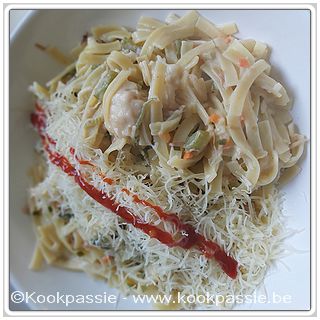 kookpassie.be - Vis (Lidl) met tagliatelle en groenten sausje