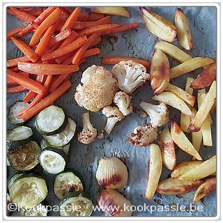 kookpassie.be - Groentjes in de oven: Courgette, Bloemkool, Wortel en Aardappel