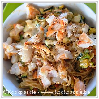 kookpassie.be - Restjes: courgette en scampi diabolique