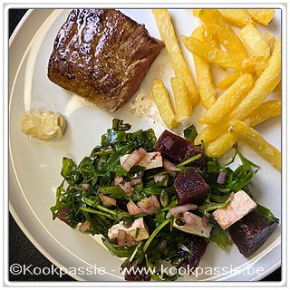 kookpassie.be - Chateaubriand (Renmans) met frietjes en Salade tiède de betterave & feta (1762)