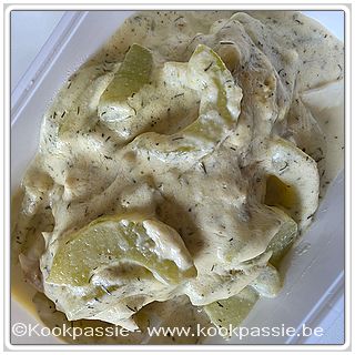 kookpassie.be - Mamas eten - Kabeljauw op gestoofde komkommer