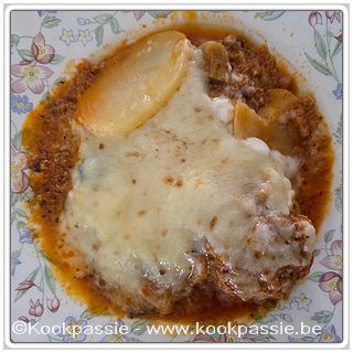 kookpassie.be - Colruyt - Boni - Moussaka - als je graag van aardappelen houdt, weinig courgettes
