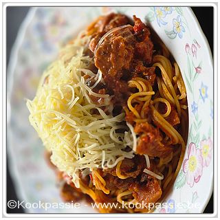 kookpassie.be - Aubergine gehaktrolletjes in tomatensaus - D2 met Cappellini pasta