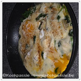 kookpassie.be - Eitje Martine met gorgonzola, ui, spinazie