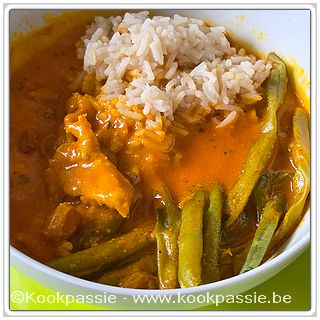kookpassie.be - Tiki masala kip (AH) met rijst en bamikruiden en prinsessebonen