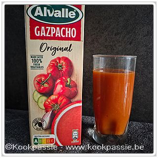 kookpassie.be - Uitproberen - Alvalle Gazpacho, lekker fris met nog wat ijsblokjes erbij (Colruyt / LSF)