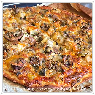 kookpassie.be - Pizza met groentenmix champi, prei, … en kip 1/2