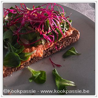 kookpassie.be - Boterhammmeke préparé (met rode bieten scheuten)
