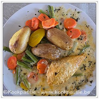 kookpassie.be - Jumbo: Kipfilet, groentjes, aardappelen en dragonsaus (+++)