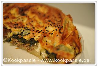 kookpassie.be - Quiche - Borek, spinazie, kippengehakt en feta 1/2
