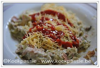 kookpassie.be - Tagiatelli met bechamel (155), gekookte beenham en champginons, dag 2