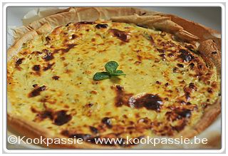 kookpassie.be - Tarte aux haricots verts et à la ricotta (gemaakt met groene asperges) 1/2