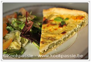 kookpassie.be - Tarte aux haricots verts et à la ricotta (gemaakt met groene asperges) 1/2