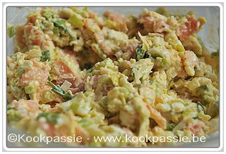 kookpassie.be - Beleg - Gerookte zalmsalade met gekookte eitjes en prei 1/2