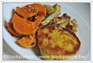 kookpassie.be - Snitzel met pompoen en aardappelen in de oven