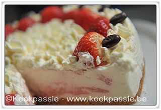 kookpassie.be - Gâteau au fromage frais et fraises