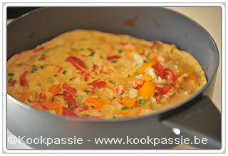 kookpassie.be - Omelette aux crevettes et à la coriandre 1/2