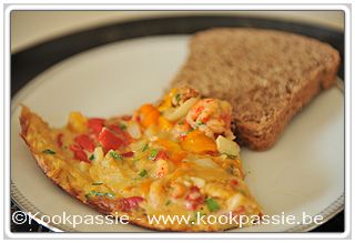 kookpassie.be - Omelette aux crevettes et à la coriandre 1/2