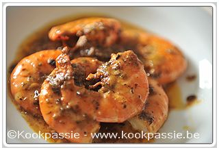 kookpassie.be - Scampi - Verse scampi met lookkruiden en Chimichurri roomsaus